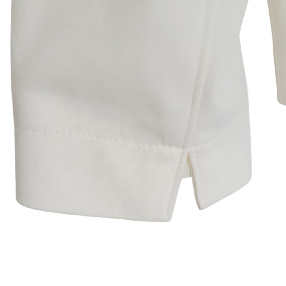 Akris Punto Cream White Cinched Drawstring Waist Peplum Blazer Jacket Size 6 - Picture 4 of 13
